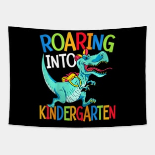 Kids Roaring Into Kindergarten Dinosaur Student Back To School Tapestry
