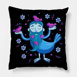 Mindful Birdman Pillow