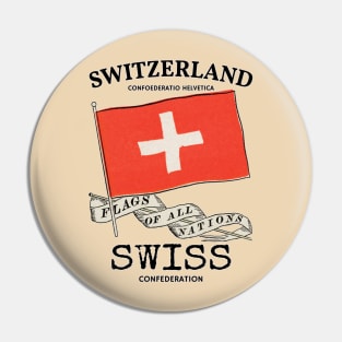 Vintage Switzerland Country Flag Pin