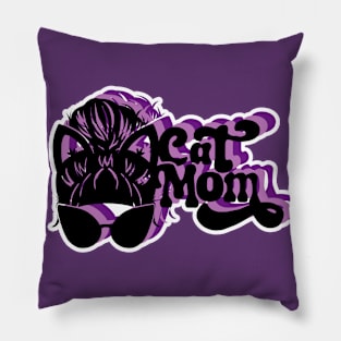 Retro Cool Cat Mom - violet Pillow