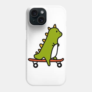 Cartoon Dinosaur Riding A Skateboard Phone Case