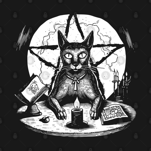Witchy Pentagram Cat by DankFutura
