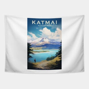 Katmai National Park Travel Poster Tapestry