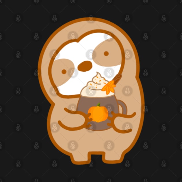 Cute Pumpkin Spice Latte Sloth by theslothinme