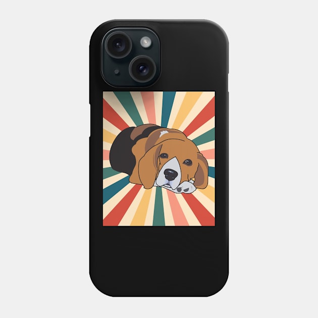 Cute Beagle Dog Breed 80s 90s Retro Style Vintage Design Animal Pet Phone Case by Inspirational And Motivational T-Shirts