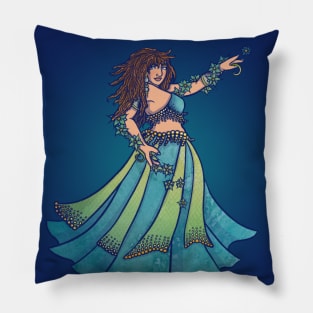 Belly Dancer Ruby in Teal Pillow