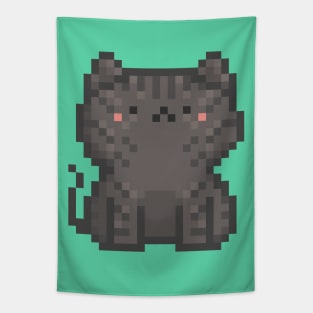 Pixel Quiet Tabby Cat 35 Tapestry