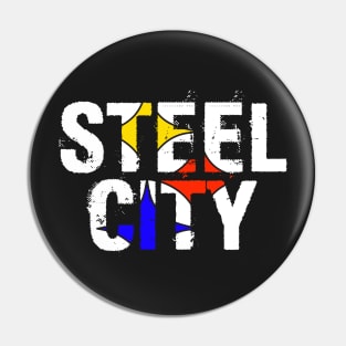 Steel City Pittsburgh Football Hypocycloid Grunge Pin