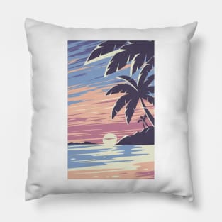 Sunset at the beach Pillow