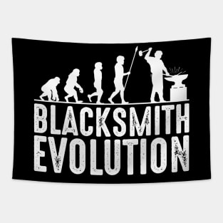 Blacksmith Evolution Silhouettes Tapestry