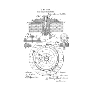 Tire Expanding Machine Vintage Retro Patent Hand Drawing Funny Novelty Gift T-Shirt