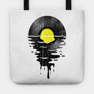 Cool Music Vinyl Retro Vintage Yellow Tote