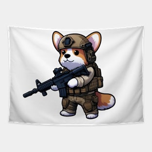 Tactical Corgi Tapestry