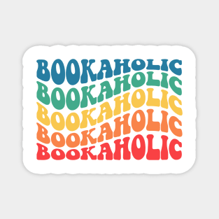 Bookaholic Groovy Wavy text Magnet