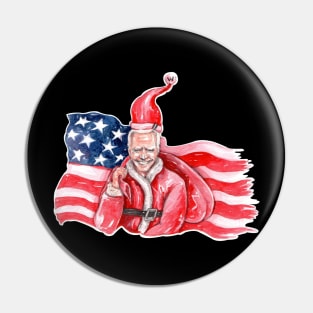 Joe Biden Santa Claus USA Flag Christmas Gift Pin