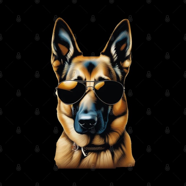 Cool German Shepherd with Sunglasses by The Artful Barker