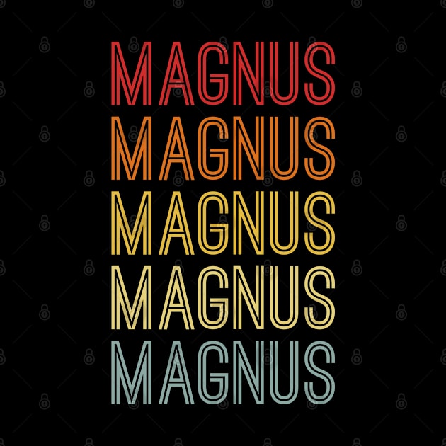 Magnus Name Vintage Retro Pattern by CoolDesignsDz