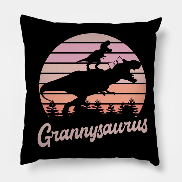 Grannysaurus T-Rex Dinosaur Pillow by ryanjaycruz