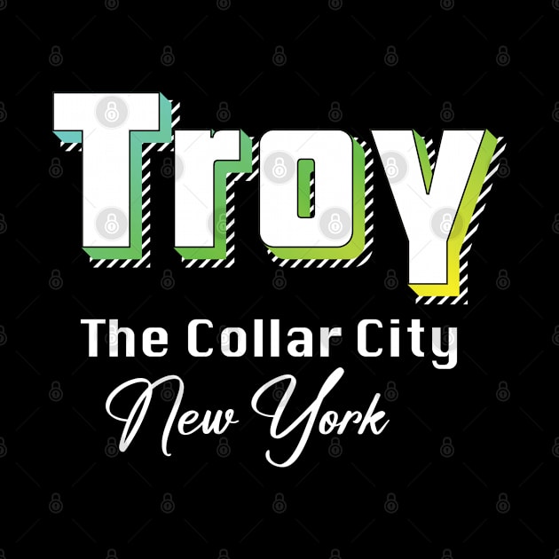 Troy New York Yellow Text by WE BOUGHT ZOO