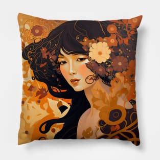 Art Deco Style Woman Pillow