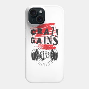 Crazy gains - Nothing beats the feeling of power that weightlifting, powerlifting and strength training it gives us! A beautiful vintage movie design representing body positivity! Phone Case