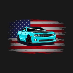 Camaro Z28 - Flag USA T-Shirt