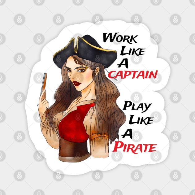 Female Pirate Work Like a Captain Magnet by Joaddo