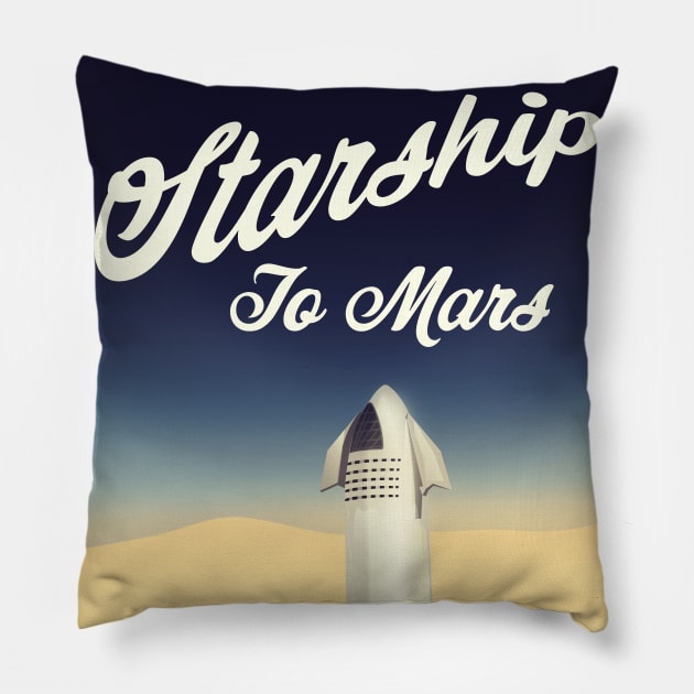 Starship To Mars Pillow by nickemporium1