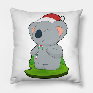 Koala Christmas Candy cane Pillow