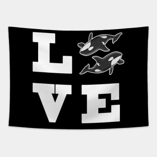 Love Orca Whale Love Ocean Sea And Tapestry