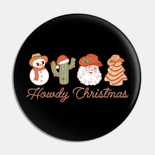 Howdy Christmas Santa Xmas Desert Snowman Holidays Pin