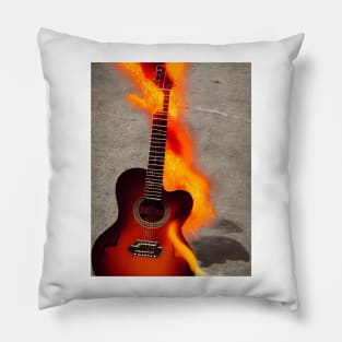 Guitar on Fire Pillow