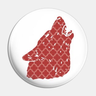 Wolf Silhouette with Pattern Pin