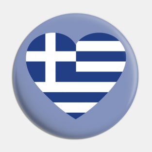 I Love Greece // Heart-Shaped Greek Flag Pin