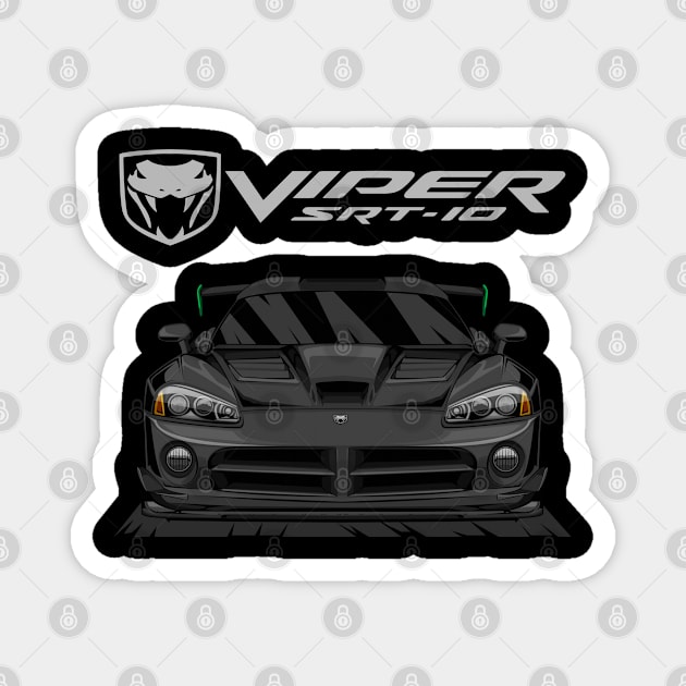 DODGE VIPER SRT 10 (BLACK) Magnet by HFP_ARTWORK