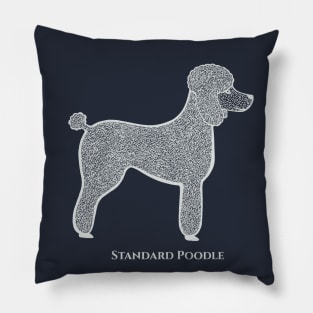 Standard Poodle with Name - detailed lovely dog design for poodle lovers Pillow