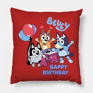 bluey happy birthday Pillow