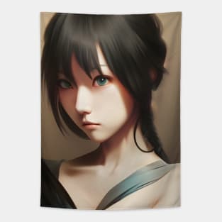 Anime Art Japanese Girl Illustration Design II Tapestry