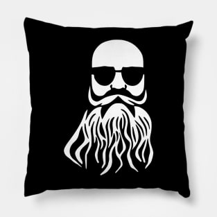 Bald Beard Sunglasses Biker Dude Pillow