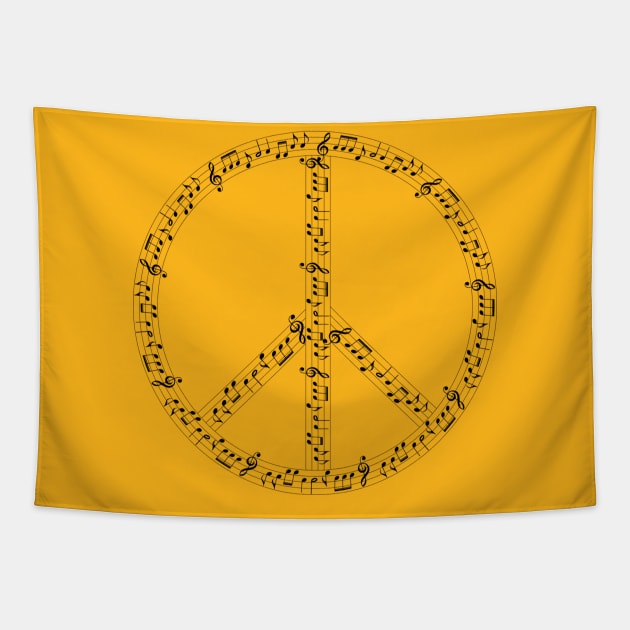 Peace Sign Music Notes Tapestry by SistersTrading84