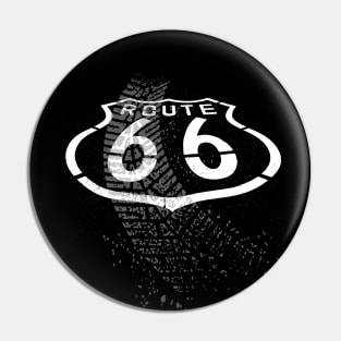 Route 66-Tire Tracks-Retro-Bike-Car Pin