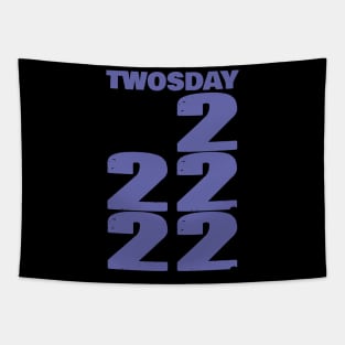 Twosday 22222 in Very Peri Typography Tapestry