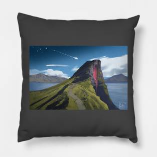 mountain with magic hole Pillow