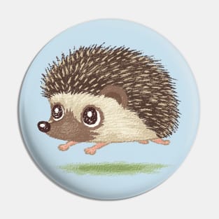 Hedgehog running Pin