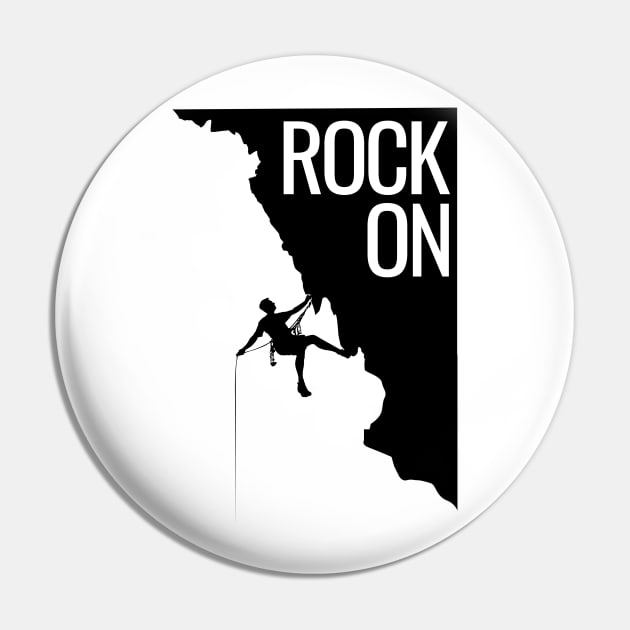 Rock On Climbing Male Pin by SillyShirts