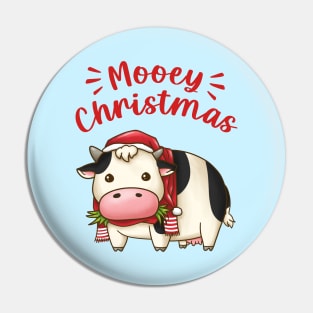 Mooey Christmas Cow in Santa Hat Pin