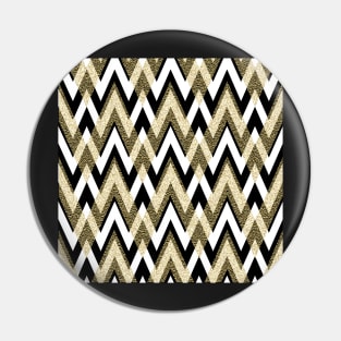 Geometric Chevron Elegance Gold and Black Pin