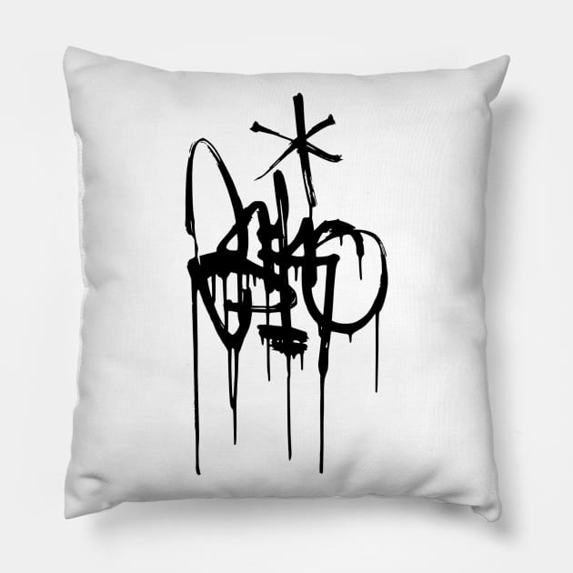 Graffiti tag Pillow by DeeDeeCro