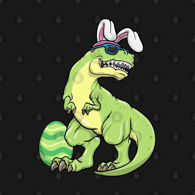 Dinosaur as Easter bunny with Sunglasses and Egg by Markus Schnabel