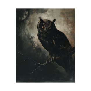 Black Owl Dark Victorian Nature T-Shirt